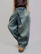 Washed Denim Harem Pants- Two Sizes Available
