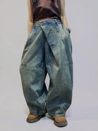 Washed Denim Harem Pants- Two Sizes Available