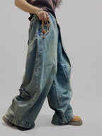 Washed Denim Harem Pants- Two Sizes Available