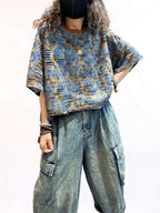 Distressed Double-Layer Cut Fabric Top
