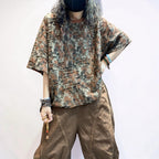 Distressed Double-Layer Cut Fabric Top