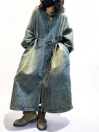 Vintage Washed Denim Maxi Dress