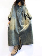 Vintage Washed Denim Maxi Dress