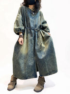 Vintage Washed Denim Maxi Dress