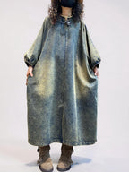 Vintage Washed Denim Maxi Dress