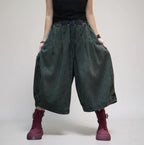 Patchwork Harem Pants: Washed Denim Look, Relaxed wide leg, Boho Style