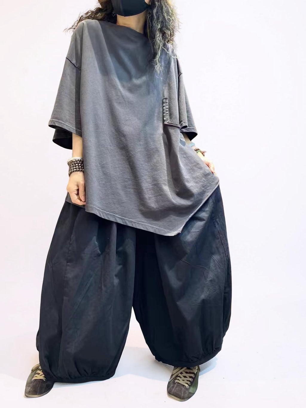 Oversized Asymmetrical Cotton T-Shirt | Japanese Avant Garde Loose Tee | Boho Minimalist Tunic | Plus Size Black Gray Top | Unisex