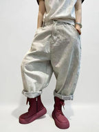 Baggy Harem Jeans: Women's Drop Crotch Denim Trousers - Streetwear Style