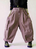 Vintage Washed Workwear Pants | High Waist Balloon Jeans, Artisan Dyed Cargo Style