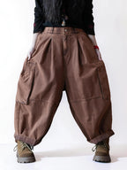 Vintage Washed Workwear Pants | High Waist Balloon Jeans, Artisan Dyed Cargo Style