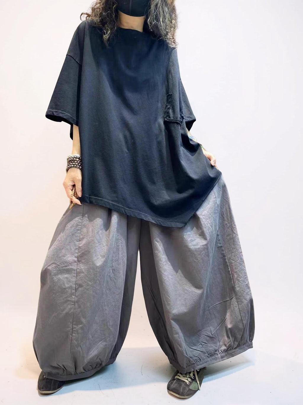 Oversized Asymmetrical Cotton T-Shirt | Japanese Avant Garde Loose Tee | Boho Minimalist Tunic | Plus Size Black Gray Top | Unisex