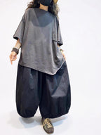 Oversized Asymmetrical Cotton T-Shirt