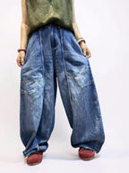 Japanese Balloon Denim Pants | Oversized Barrel Leg Jeans | Artisan Vintage Wash