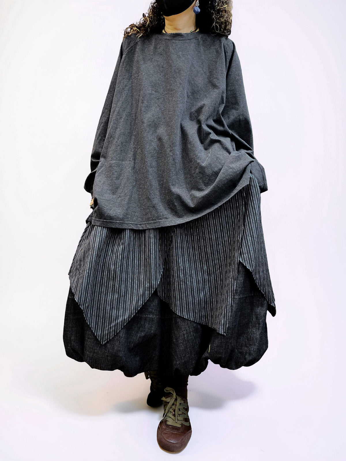 Oversized Cotton Drop Shoulder Tee, Relaxed Lagenlook Top, Boho Style