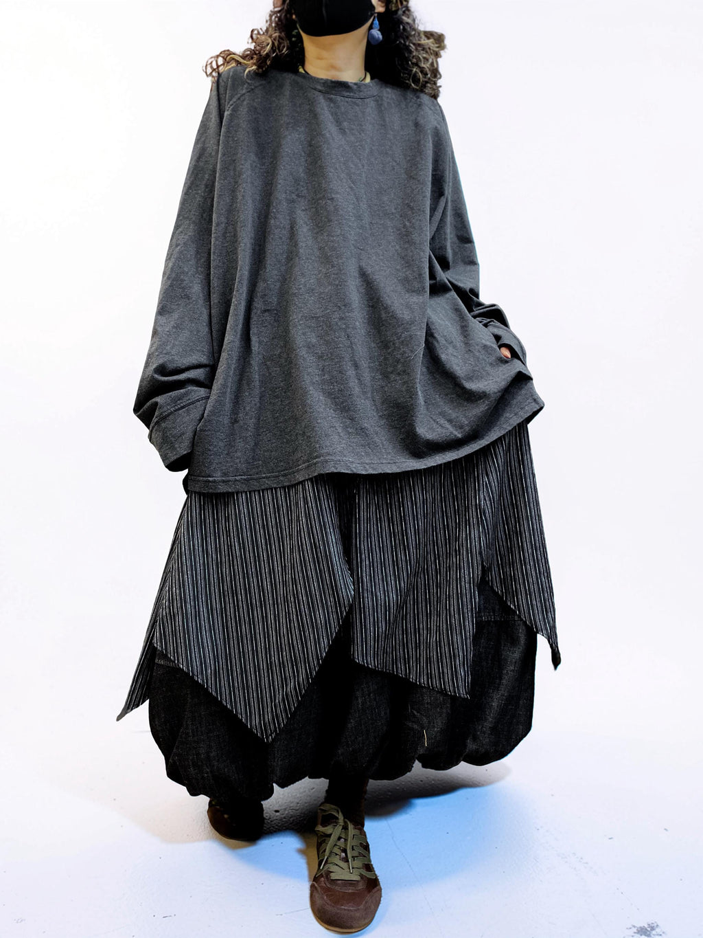 Oversized Cotton Drop Shoulder Tee, Relaxed Lagenlook Top, Boho Style