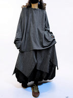 Oversized Cotton Drop Shoulder Tee, Relaxed Lagenlook Top, Boho Style