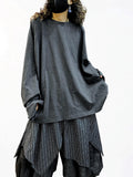 Oversized Cotton Drop Shoulder Tee, Relaxed Lagenlook Top, Boho Style