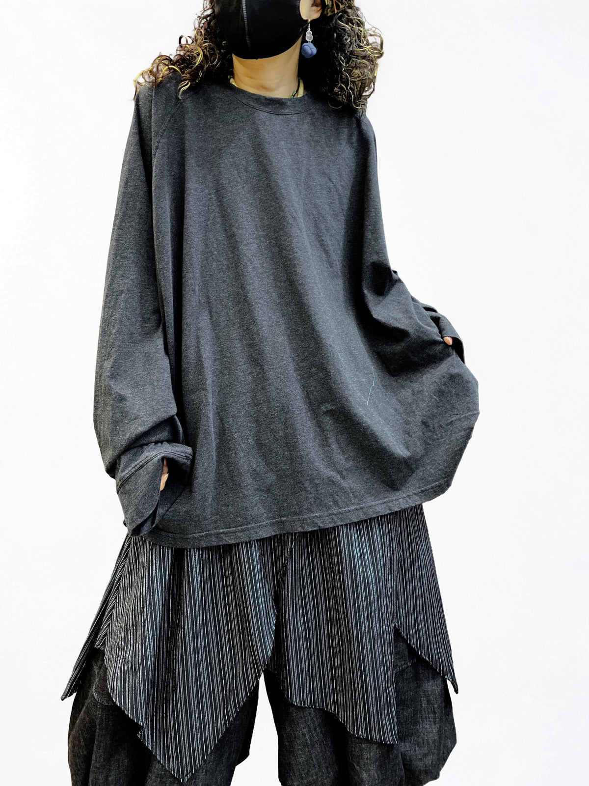 Oversized Cotton Drop Shoulder Tee, Relaxed Lagenlook Top, Boho Style