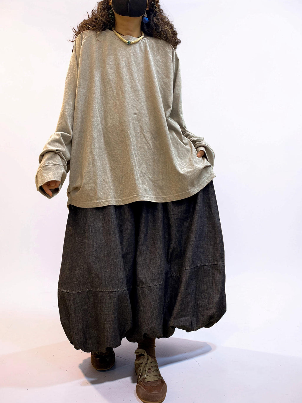 Oversized Cotton Drop Shoulder Tee, Relaxed Lagenlook Top, Boho Style