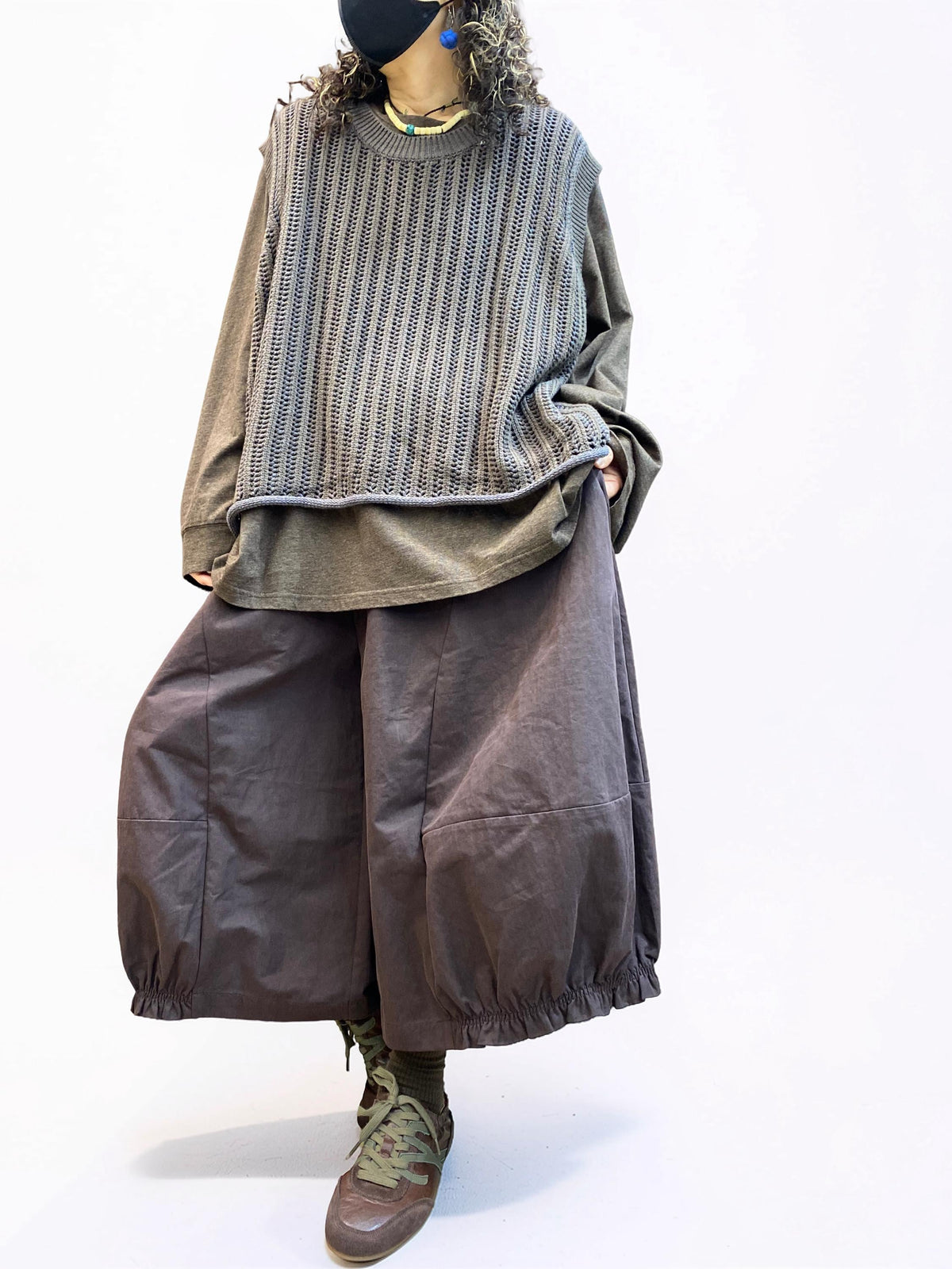 Oversized Textured Knit Vest, Loose Layering Top, Boho Lagenlook Sweater Vest