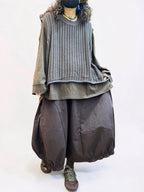 Oversized Textured Knit Vest, Loose Layering Top, Boho Lagenlook Sweater Vest