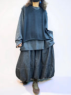 Oversized Textured Knit Vest, Loose Layering Top, Boho Lagenlook Sweater Vest
