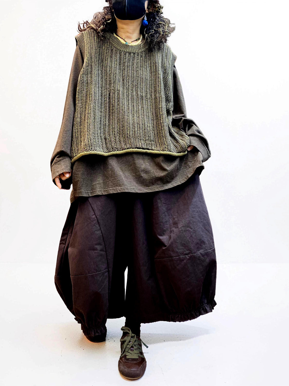 Oversized Textured Knit Vest, Loose Layering Top, Boho Lagenlook Sweater Vest