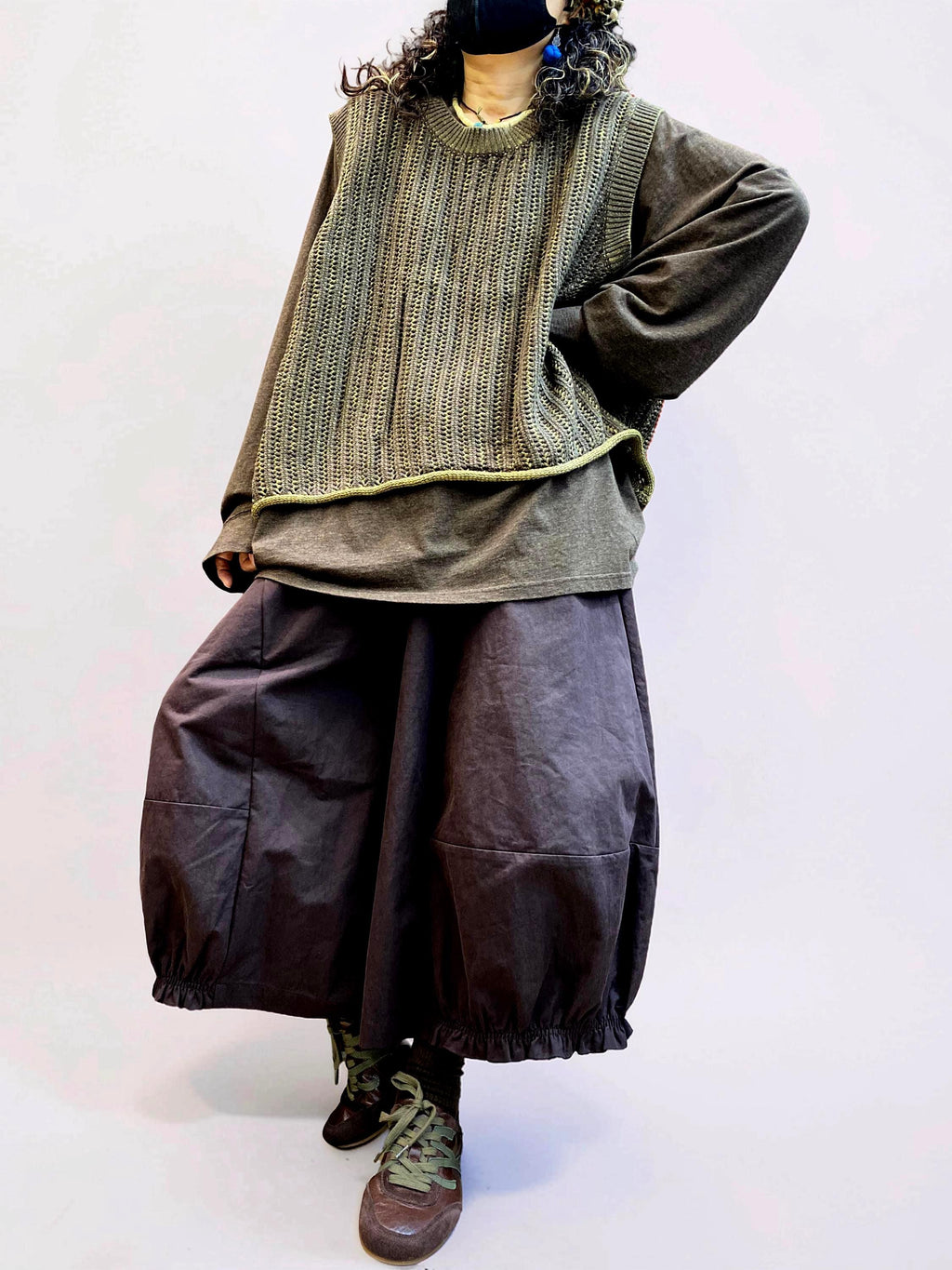 Oversized Textured Knit Vest, Loose Layering Top, Boho Lagenlook Sweater Vest