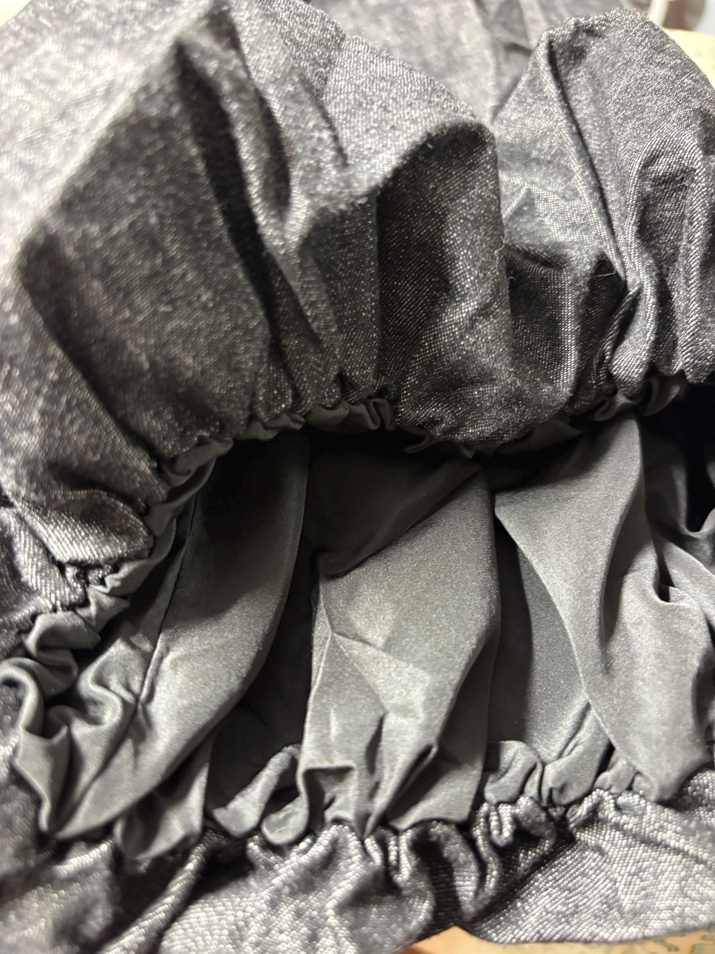 Double-Layer Denim Balloon Pants, High-Waist Wide Leg, Pleated Avant Garde (Washed Charcoal)