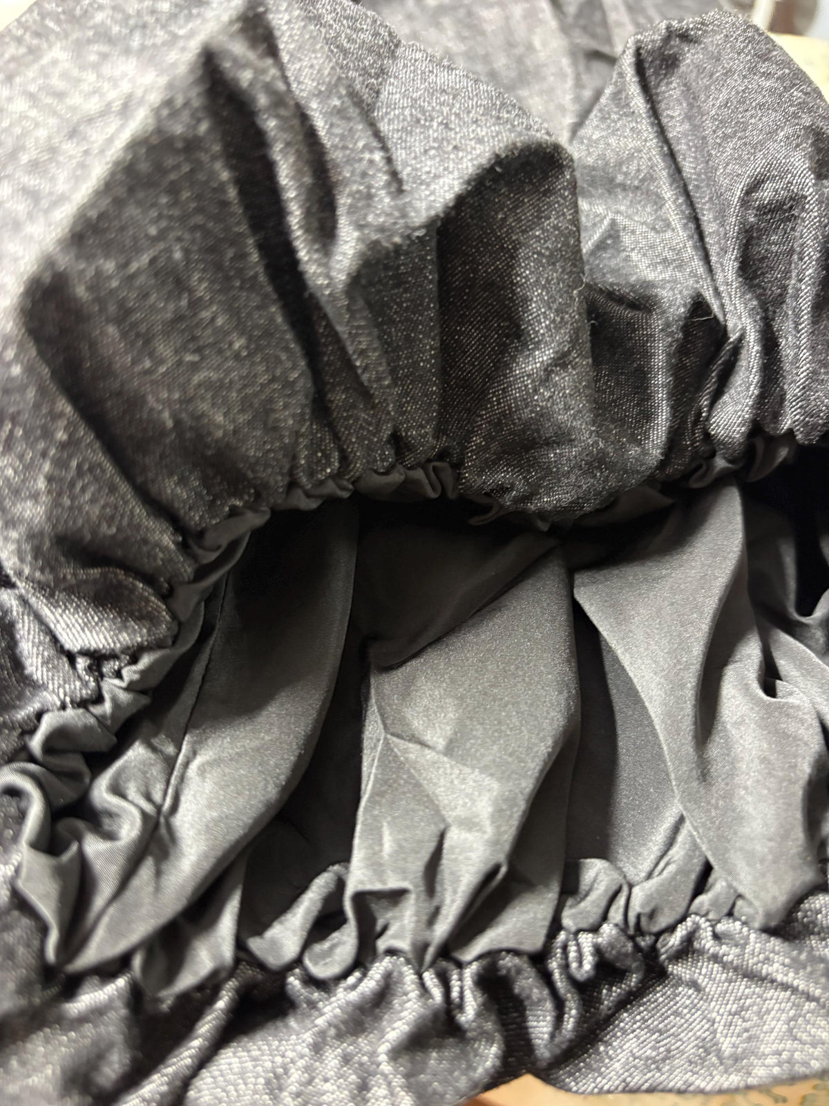 Double-Layer Denim Balloon Pants, High-Waist Wide Leg, Pleated Avant Garde (Washed Charcoal)