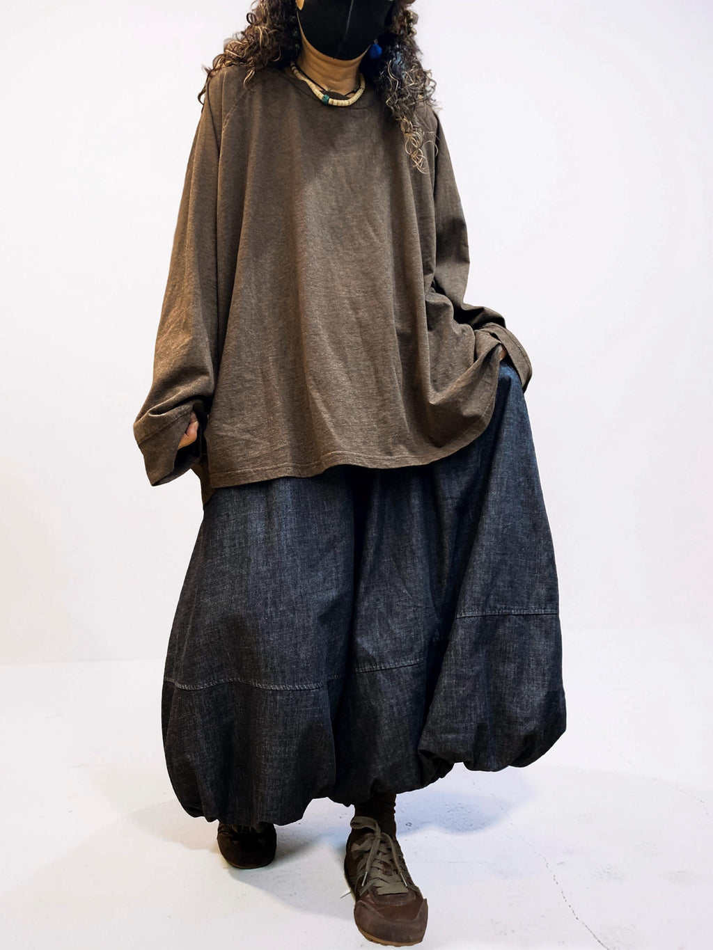 Oversized Cotton Drop Shoulder Tee, Relaxed Lagenlook Top, Boho Style