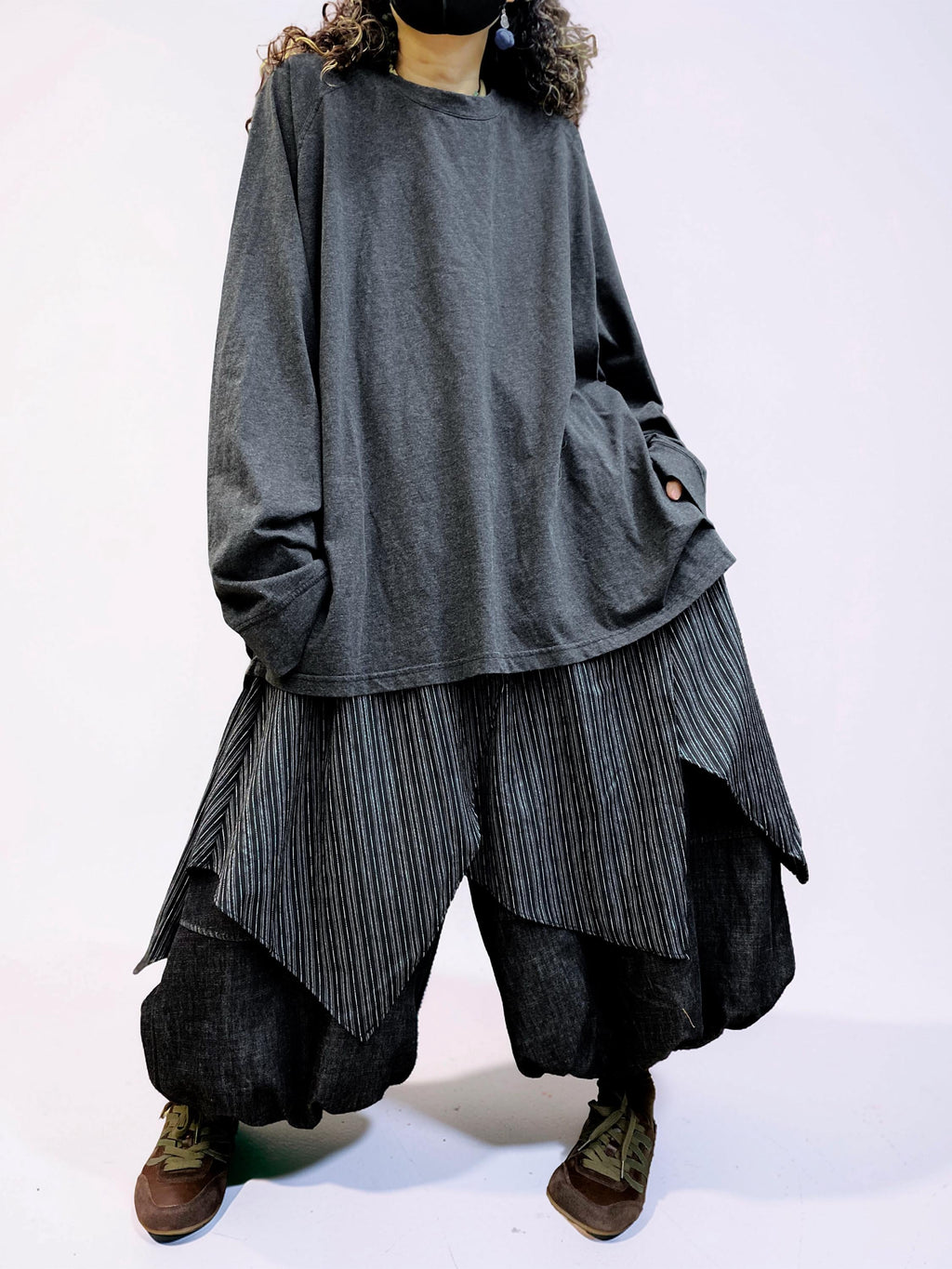 Oversized Cotton Drop Shoulder Tee, Relaxed Lagenlook Top, Boho Style