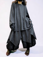 Oversized Cotton Drop Shoulder Tee, Relaxed Lagenlook Top, Boho Style