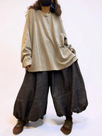 Oversized Cotton Drop Shoulder Tee, Relaxed Lagenlook Top, Boho Style