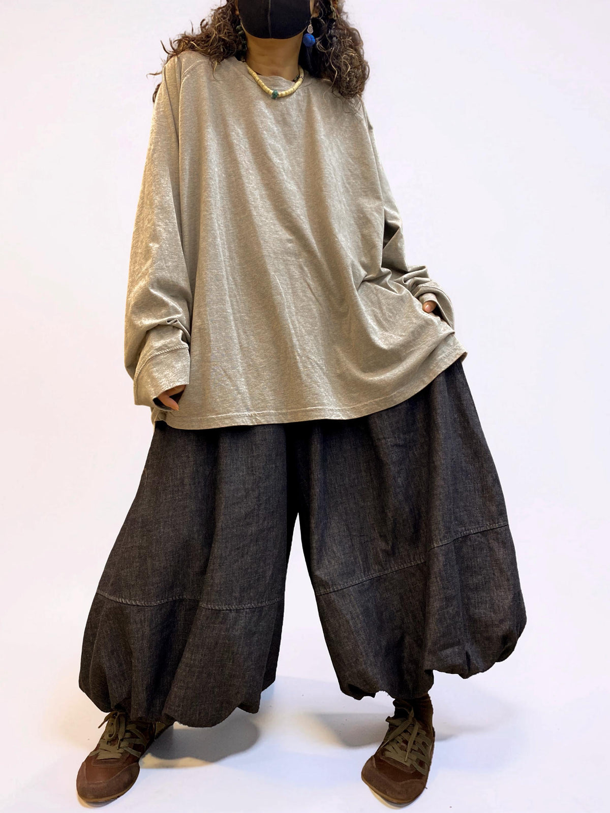 Oversized Cotton Drop Shoulder Tee, Relaxed Lagenlook Top, Boho Style