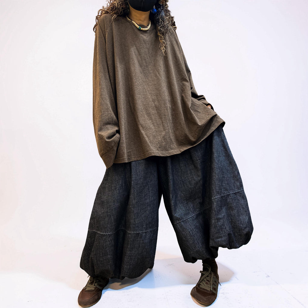 Oversized Cotton Drop Shoulder Tee, Relaxed Lagenlook Top, Boho Style