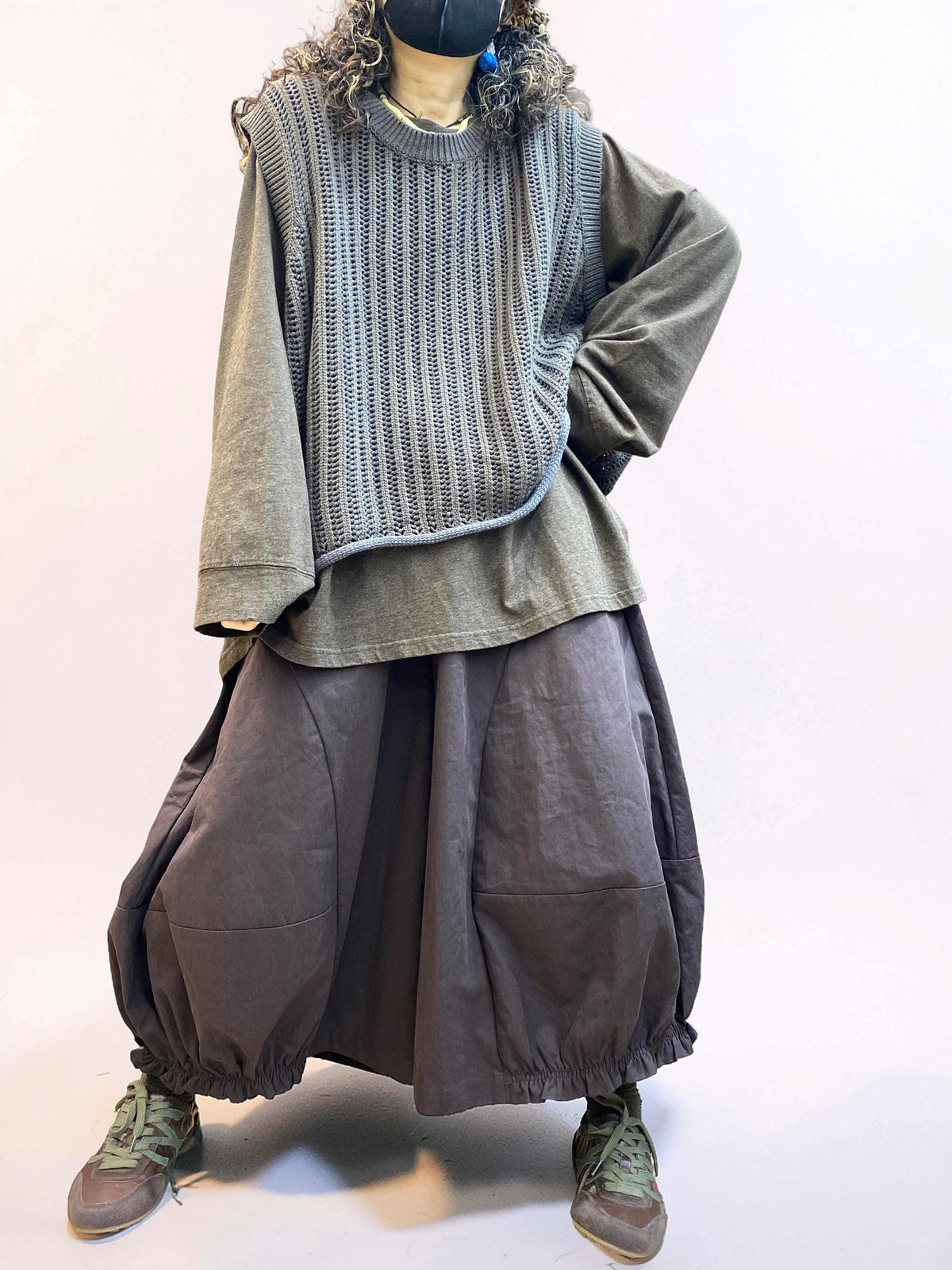 Oversized Textured Knit Vest, Loose Layering Top, Boho Lagenlook Sweater Vest