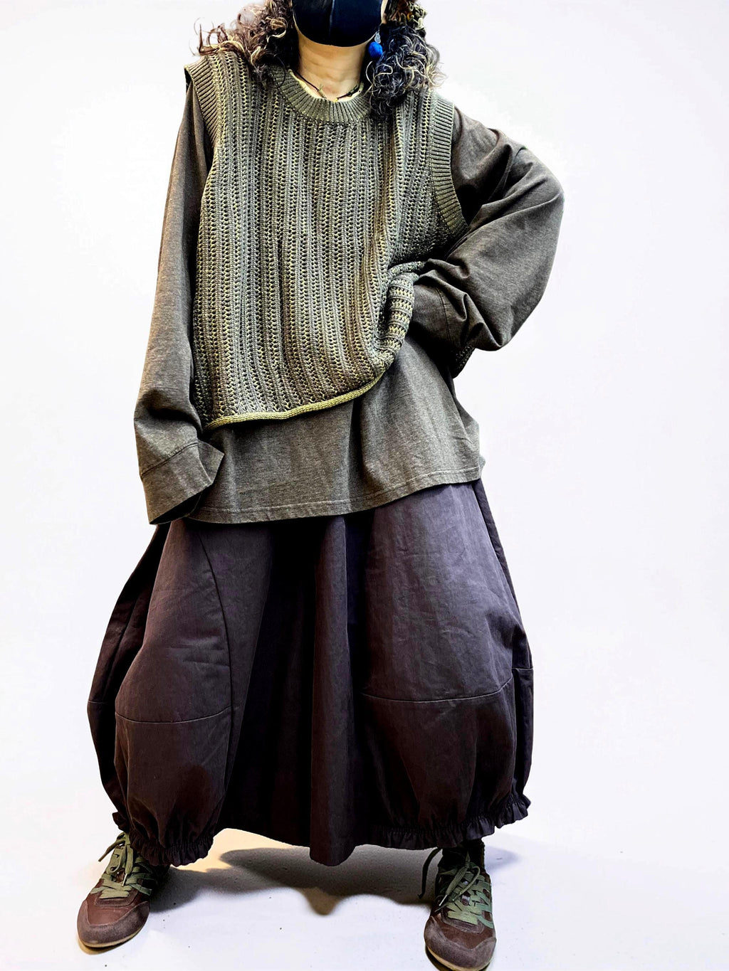 Oversized Textured Knit Vest, Loose Layering Top, Boho Lagenlook Sweater Vest