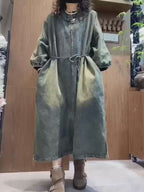 Vintage Washed Denim Maxi Dress