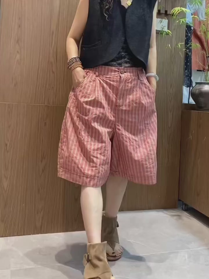 Unisex Balloon Shorts | Oversized Plaid Oversized Plaid Bermuda Shorts