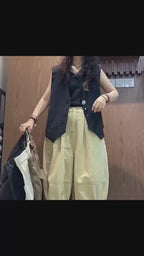 Patchwork Wide Leg Denim Pants