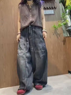 Japanese Balloon Denim Pants | Oversized Barrel Leg Jeans | Artisan Vintage Wash